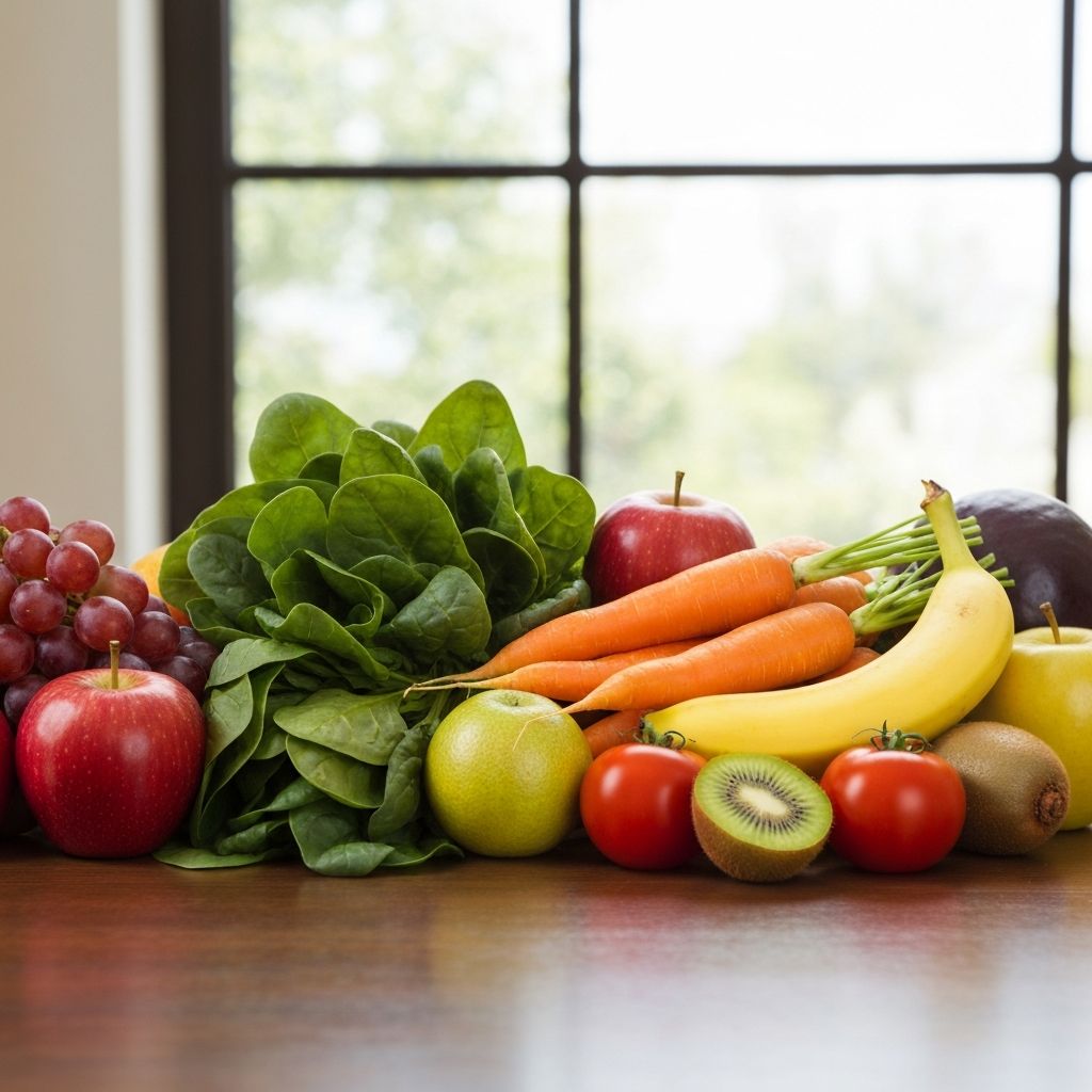 Fresh fruits and vegetables representing natural nutrition